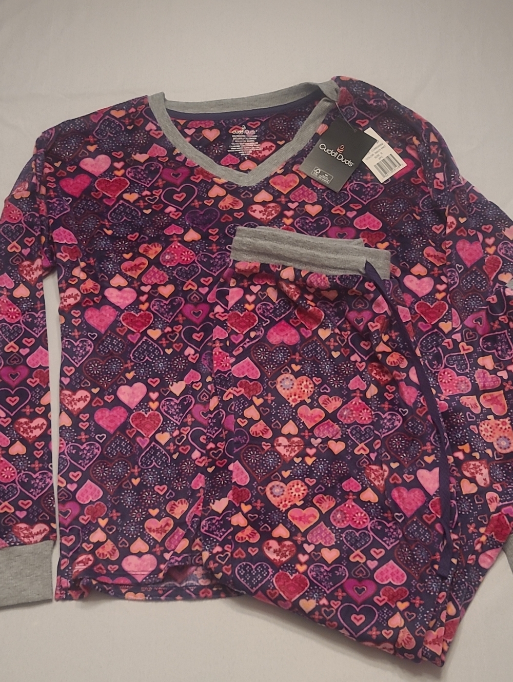 Cuddl Duds Soft Flannel PJ Set.  S